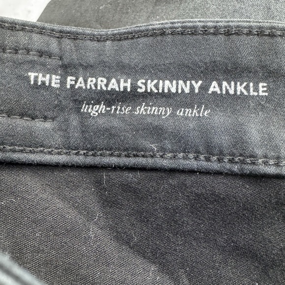 AG Adriano Goldschmied Farrah High Rise Skinny Black Leatherette Jeans 25R - Picture 4 of 13